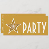 Goldenes PARTY Einladung (Vorne/Hinten)