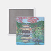 Goldenes Pavillon in Kyoto Magnet (Vorderseite/Rückseite)