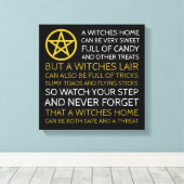 Goldenes Pentagramm, Halloween Leinwanddruck (Insitu (Holzboden))