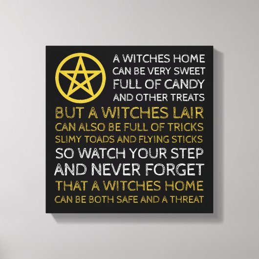 Goldenes Pentagramm, Halloween Leinwanddruck (Vorderseite)