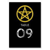 Goldenes Pentagramm, Halloween Tischnummer (Rückseite)