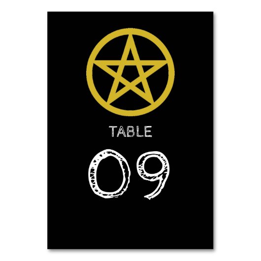 Goldenes Pentagramm, Halloween Tischnummer (Vorderseite)