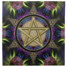 Goldenes Pentagramm Magick Stoffbanners / Napkins