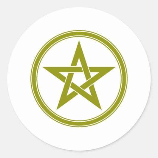 goldenes Pentagramm Runder Aufkleber (Vorderseite)