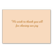 Goldenes Personalisiert Tischnummer (Rückseite)