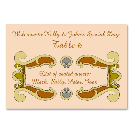 Goldenes Personalisiert Tischnummer (Vorderseite)