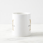 Goldenes personalisiertes Monogramm mit Ihrem Name Kaffeetasse (Mittel)