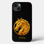 Goldenes Pferd Case-Mate iPhone Hülle (Rückseite)