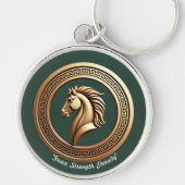 "Goldenes Pferd-Emblem" Schlüsselanhänger (Vorne)