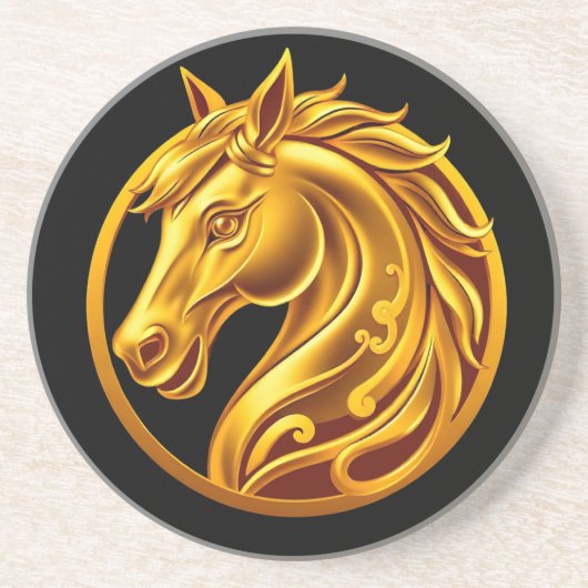 Goldenes Pferd Getränkeuntersetzer (Vorne)