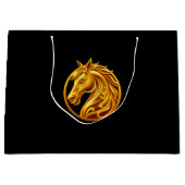 Goldenes Pferd Große Geschenktüte (Vorderseite)