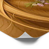 Goldenes Pferd mit blühender Mane Poster (Ecke)