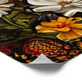 Goldenes Pferd mit blühender Mane Poster (Ecke)