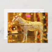 Goldenes Pferd Postkarte (Vorne/Hinten)