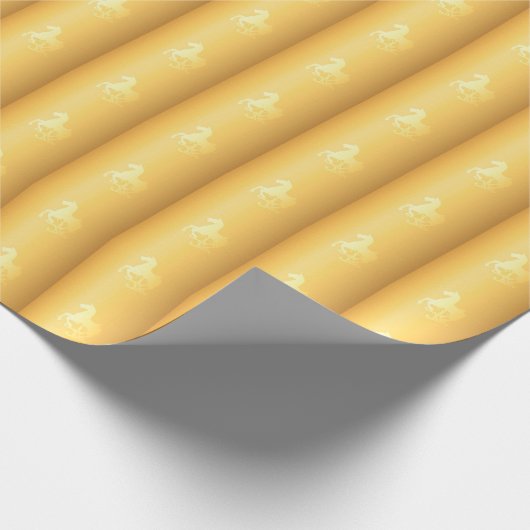 Goldenes Pferdealtes Karussell-Packpapier Geschenkpapier (Ecke)