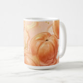 Goldenes Pfirsich-Wasserfarbenmuster Kaffeetasse (VorderseiteRechts)