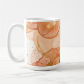 Goldenes Pfirsich-Wasserfarbenmuster Kaffeetasse (Links)