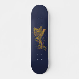 Goldenes Phoenix auf blauem Skateboard