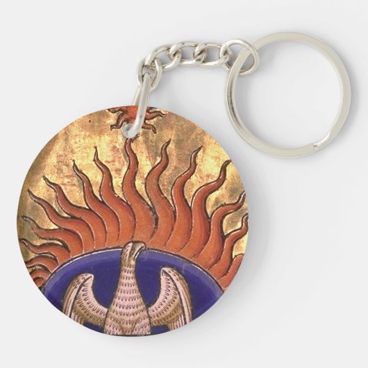 Goldenes Phoenix, das von der Asche steigt Schlüsselanhänger (Rückseite)