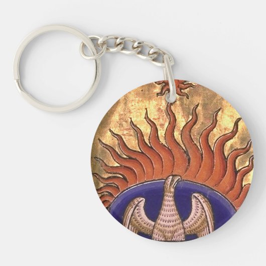 Goldenes Phoenix, das von der Asche steigt Schlüsselanhänger (Vorderseite)