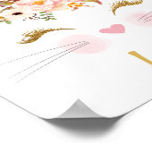 Goldenes Pink Peony Rabbit Kinderzimmer Poster dru (Ecke)