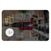 Goldenes Pinselskript 2025 Kalender Foto Neues Jah Magnet (Horizontal)