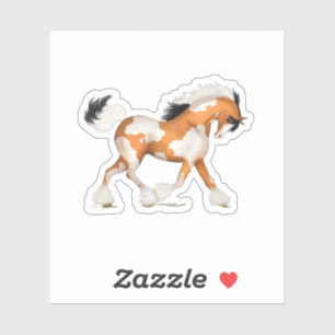 Goldenes Pinto Zigeunerpferd Overo Reitsport Aufkleber