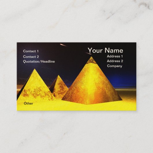 Goldenes Piramids BusinessCard Visitenkarte (Vorderseite)