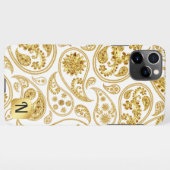 Goldenes Pisley l Luxury Weibliches Geschenk iPhone Hülle (Rückseite (Horizontal))