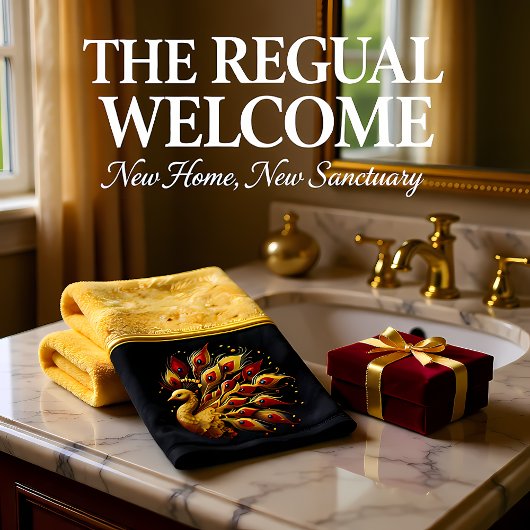 Goldenes Plumage: Majestic Peacock Badhandtuch Set