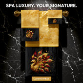 Goldenes Plumage: Majestic Peacock Badhandtuch Set