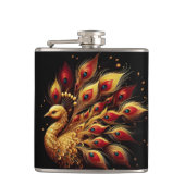 Goldenes Plumage: Majestic Peak on White Flachmann (Vorderseite)