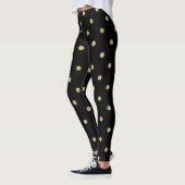 goldenes Polka-Dot-kosmisches Sterngalaxie-Muster Leggings (Links)