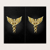 Goldenes polygonales Symbol Caduceus (Außenseite Aufgefaltet)