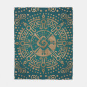 Goldenes prägeartiges Hunab Ku Mayasymbol Fleecedecke (Vorderseite)