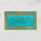 Goldenes prägeartiges keltisches Muster auf blauem Visitenkarte (Rückseite)