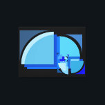 Goldenes Quotient dekonstruktives Poster Leinwanddruck<br><div class="desc">From-Golden-Ratio-Zusammensetzung,  Fibonacci spiral Elemente. Abstract art with geometric shapes in blue.</div>