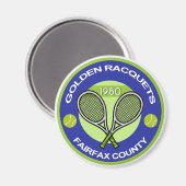 Goldenes Racquets Magnet (Vorderseite/Rückseite)