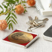 Goldenes RAM-Jahr-chinesischer Schlüsselanhänger (Seite)