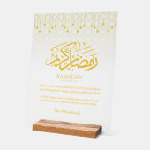 Goldenes Ramadan Kareem Acryl-Schild mit arabische Acrylschild (Winkel)
