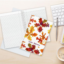 Goldenes Reflektionsblatt im Herbst Notizblock