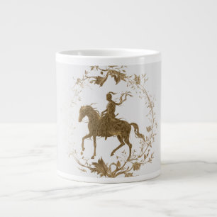 Goldenes Reiterkunstwerk  Jumbo-Tasse