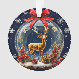 Goldenes Rentier im Weihnachtsbaumschmuck-Globus Ornament