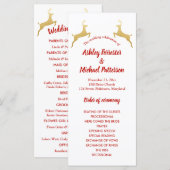 Goldenes Rentier | Weihnachten | Hochzeitsprogramm Programm (Vorne/Hinten)