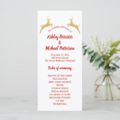 Goldenes Rentier | Weihnachten | Hochzeitsprogramm Programm (Stehend Vorderseite)