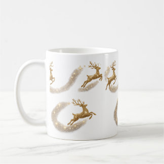Goldenes-Rentier-Weihnachts-Tasse Kaffeetasse