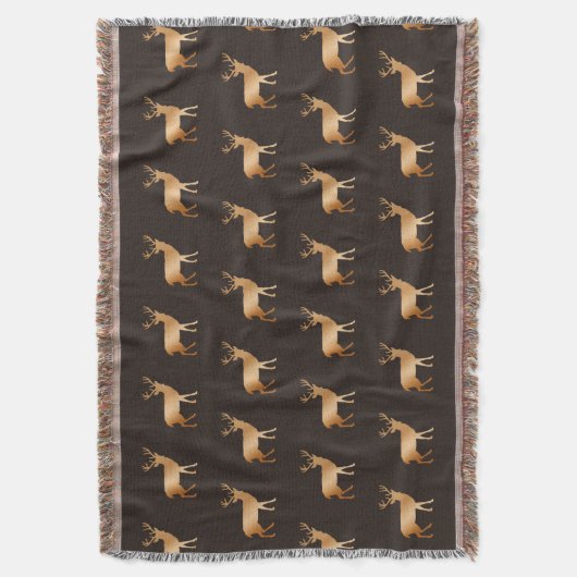 Goldenes Rentiermuster auf braun Decke (Vorderseite Vertikal)