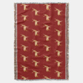 Goldenes Rentiermuster auf Rot Decke (Vorderseite Vertikal)