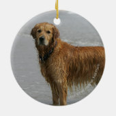 Goldenes Retreiver im Meer Keramikornament (Hinten)