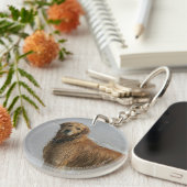 Goldenes Retreiver im Meer Schlüsselanhänger (Vorderseite rechts)